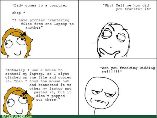 Transferring Files With A Mouse - Rage Comic