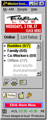 A screenshot of AIM's Buddy List.