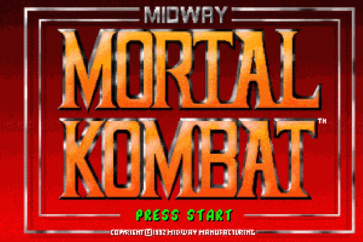 In-game screen of the Mortal Kombat game, 1992 version.